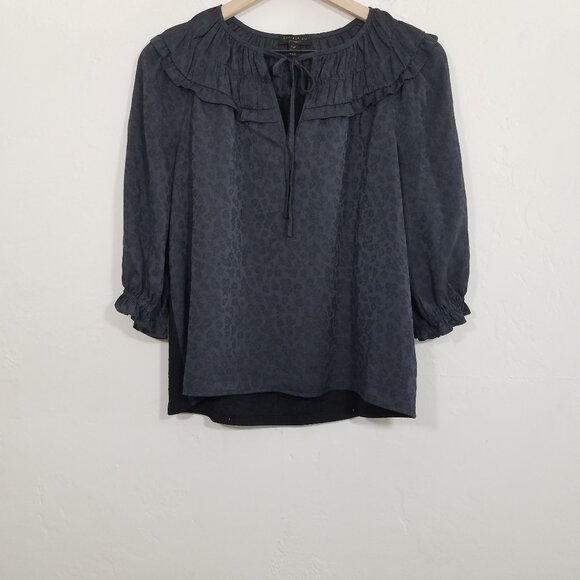 Current Air Floral Print Top Blouse Green/Black Size XS - Picture 1 of 6